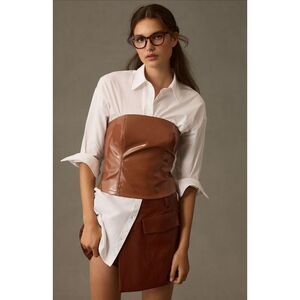 NWT Anthropologie Faux Leather Tube Top